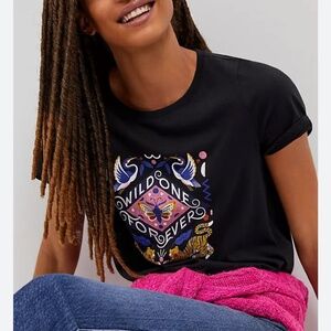 Anthropologie Wild One Black Tee
